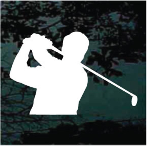 Golfer Bust Profile Silhouette Decals