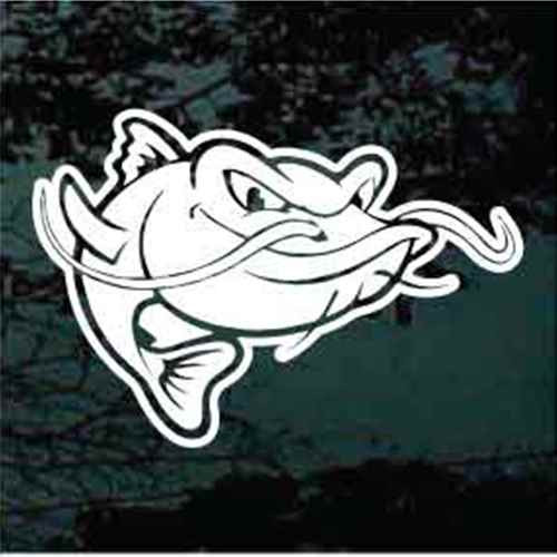 Catfish Cartoon car window decals stickers