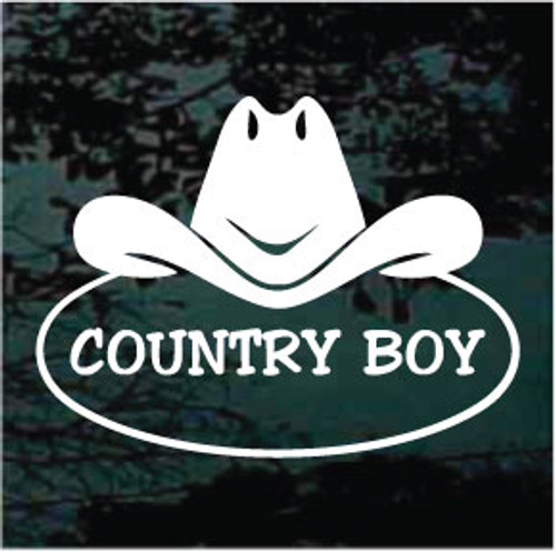 Cowboy Hat Country Boy Window Decals