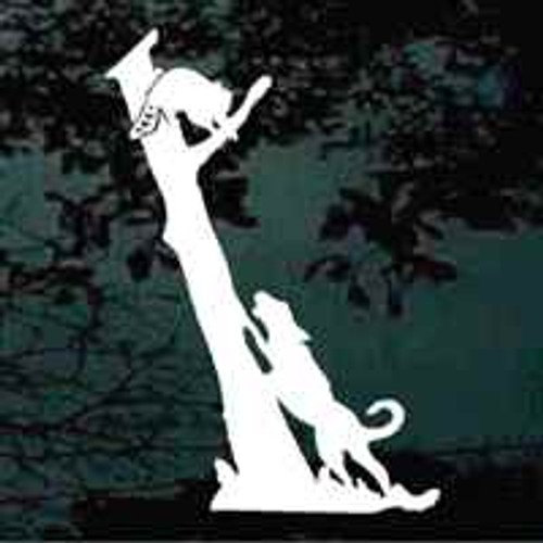 Coonhound Treeing Coon Window Decals