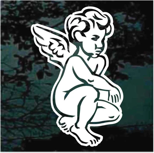Detailed Cherub Kneeling decals stickers