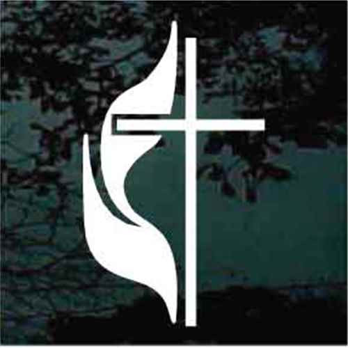 Methodist Church Cross car window decals stickers