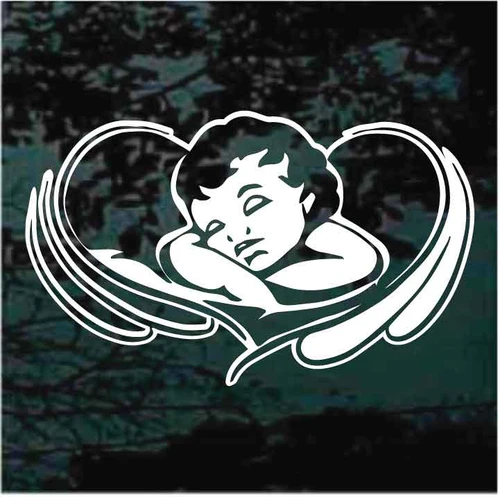 Baby Angel Wings Heart Memorial decals stickers