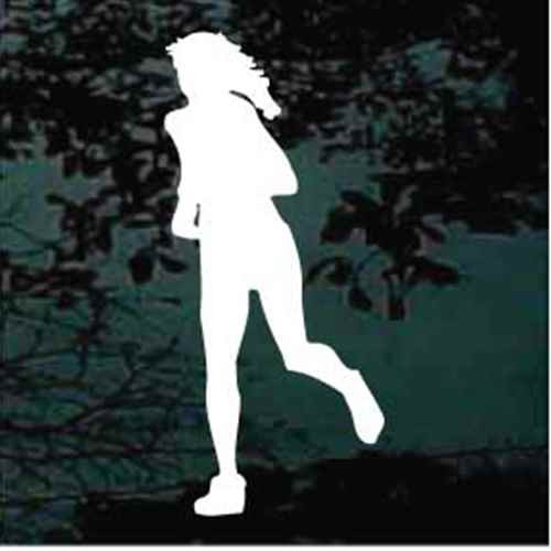 Silhouette Girl Running Decals