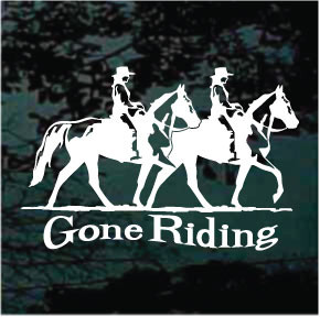 Two Gaited Horses Gone Riding car window decals stickers