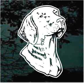 Vizsla Hungarian Pointer Head car window decals stickers