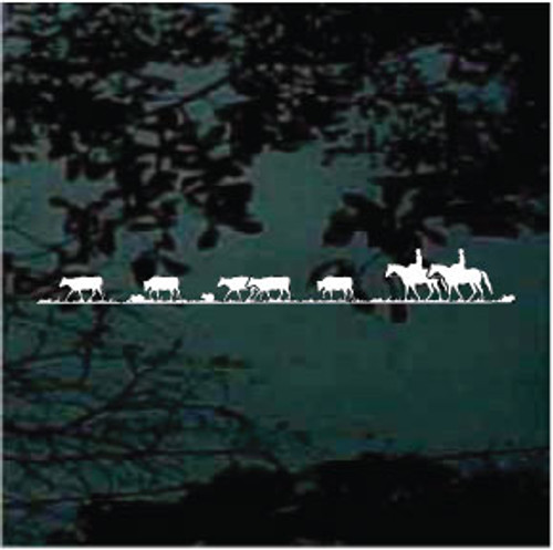 Horses Driving Cattle car window decals stickers