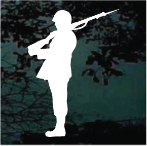 Uniformed Soldier Guard With Rifle car window decals stickers