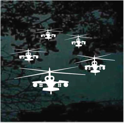Group Of Helicopters Flying decals stickers