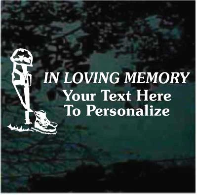 Side View Soldier M16 In Loving Memory Memorial decals stickers