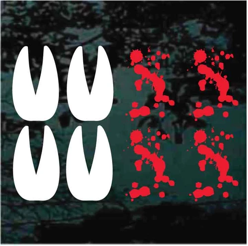 Deer Track Blood Splatters decals stickers
