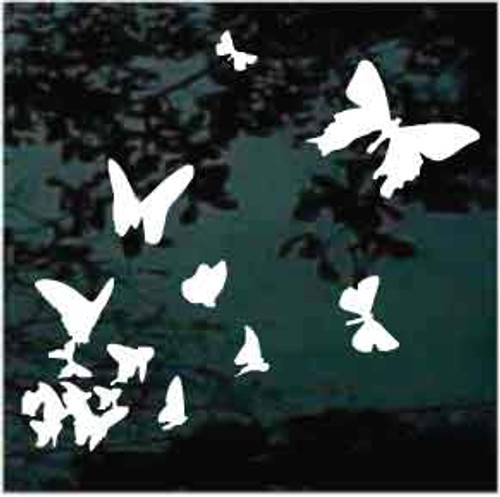 Green BUTTERFLY Graphic Small ANIMAL Car Sticker Decal For Laptop Caravans Trucks & Boats ST00021GR_SML JAS Stickers 