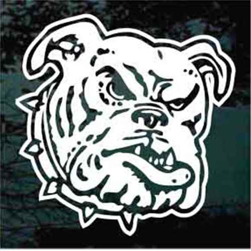 Rugged Bulldog Head car window decals stickers