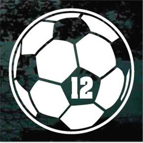 Soccer Ball With Player Number decals stickers