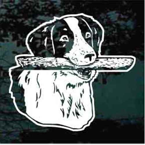 Brittany Spaniel Fetching Stick car window decals stickers