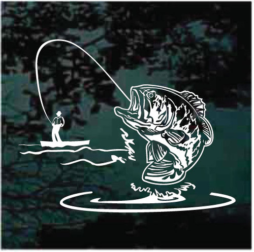 Big Bass Fishing car window decals stickers