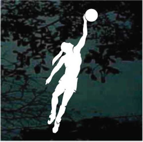 Girl Basketball Player Free Throw Decals