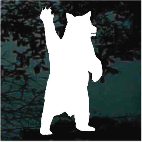 Bear Waving Silhouette decals stickers