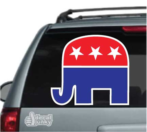 Republican Elephant Decal Vinyl Car Window Sticker ANY SIZE