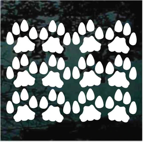 Set of 12 Wildcats Paw Prints decals stickers