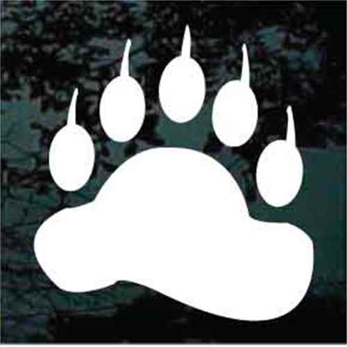 Front Bear Paw Print Car Window Decals & Stickers Decal Junky
