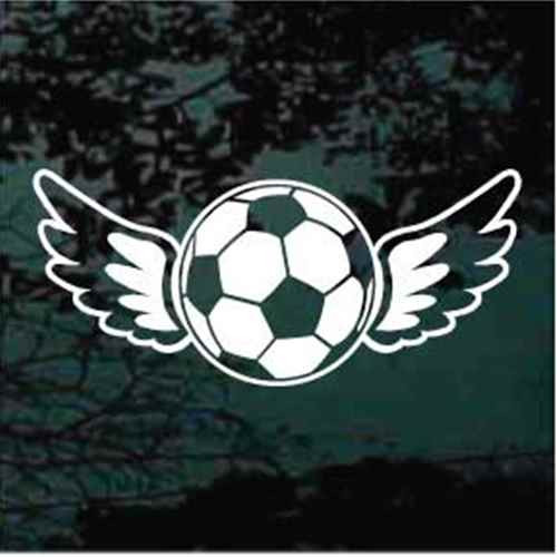 Soccer Ball Angel Wings Decals