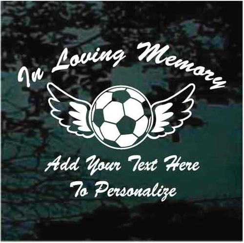 Soccer Ball With Wings & Halo Memorial decals stickers