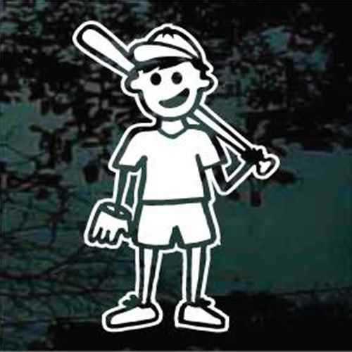 Cartoon Baseball Boy car window decals stickers