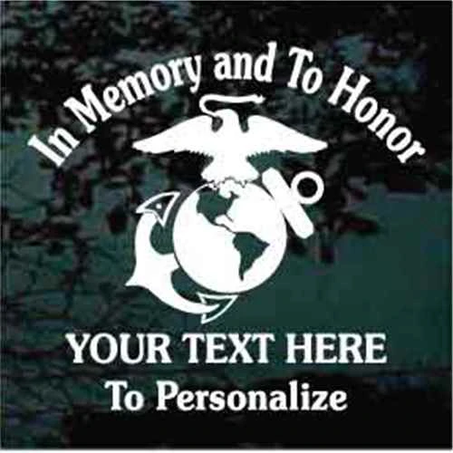 Marines Veteran Memorial decals stickers