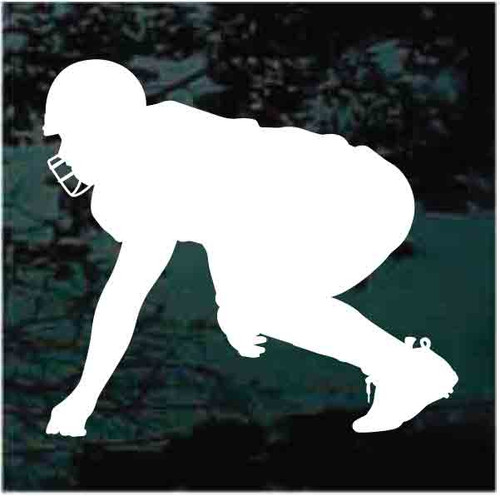 Defensive Football Player car window decals stickers