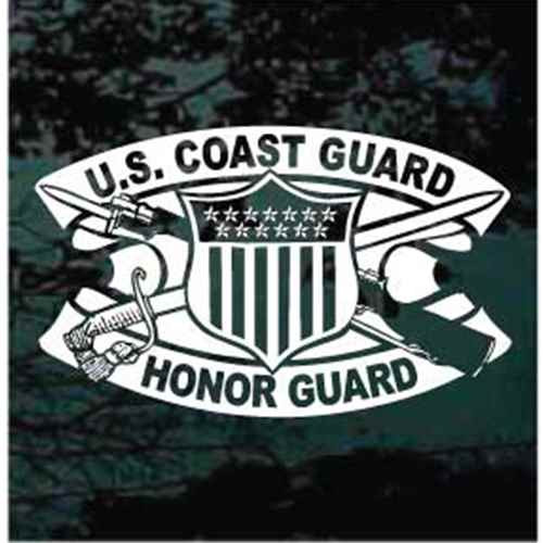 U.S. Coast Guard Honor Guard car window decals stickers