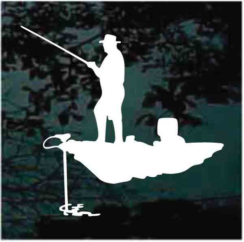 Bass Fisherman Trolling car window decals stickers
