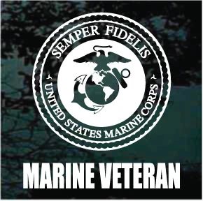 U.S. Marines Logo Veteran car window decals stickers