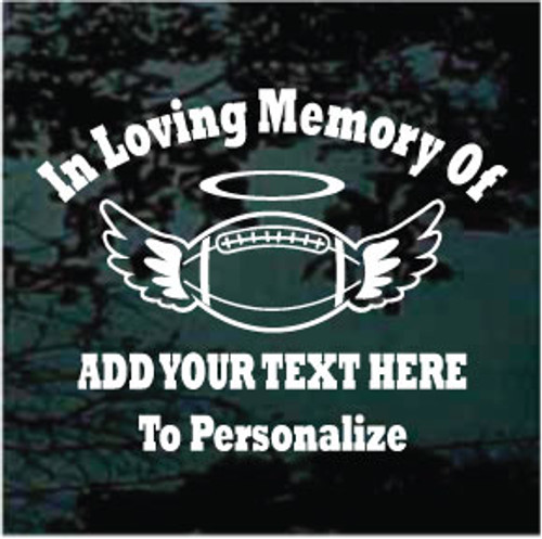 Football With Wings Memorial Decals 