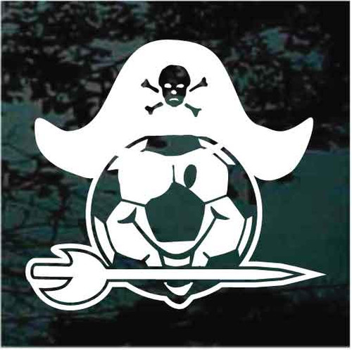 Pirate Soccer Ball car window decals stickers