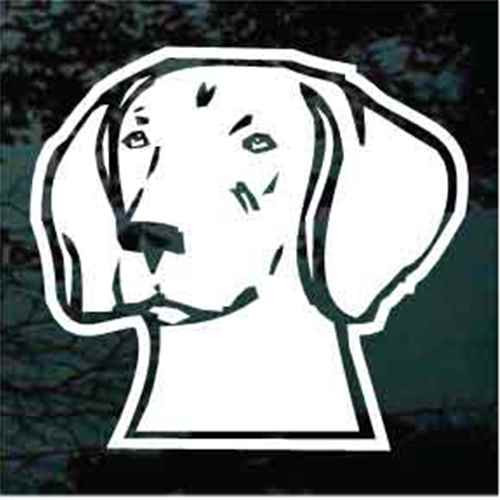 Weimaraner Dog Head Facing car window decals stickers