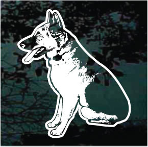 German Shepherd Sitting car window decals stickers