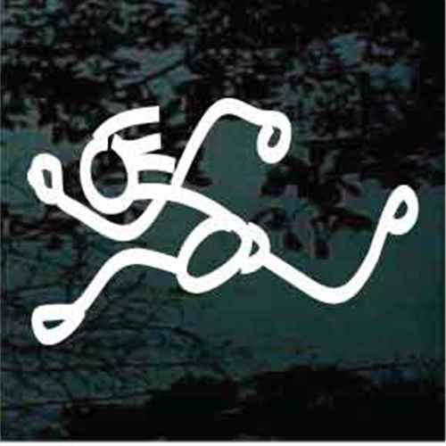 Stick Girl Runner car window decals stickers