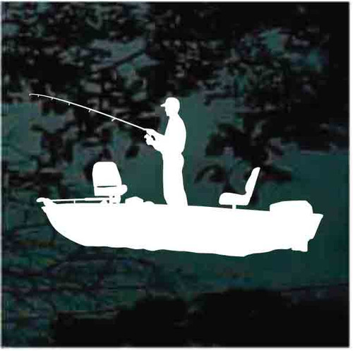 Man Standing in Boat Fishing Decals & Stickers