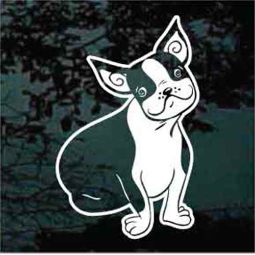 Funny Boston Terrier Smiling car window decals stickers