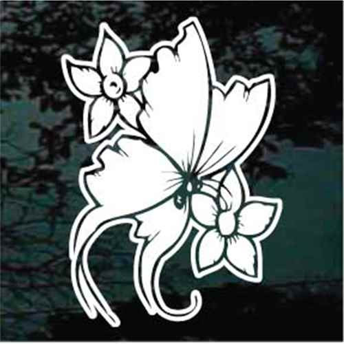 Daffodils Butterfly Window Decals