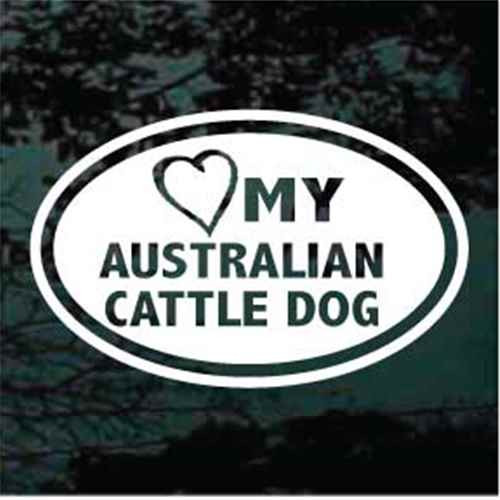 Heart My Australian Cattle Dog car window decals stickers