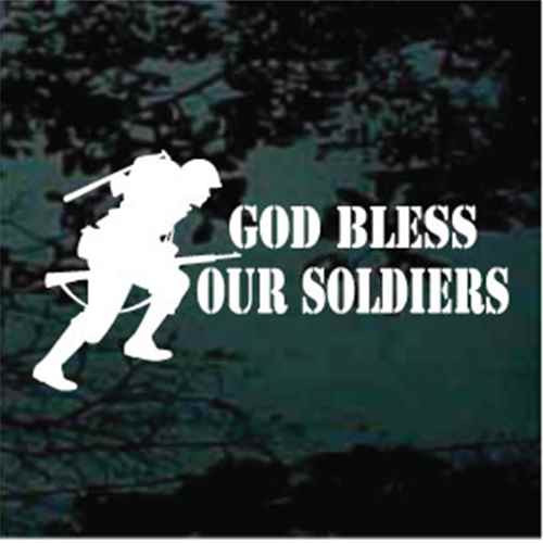 God Bless Our Soldiers car window decals stickers