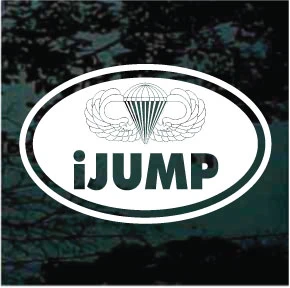 Paratrooper iJump Oval car window decals stickers