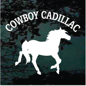 Cowboy Cadillac car window decals stickers