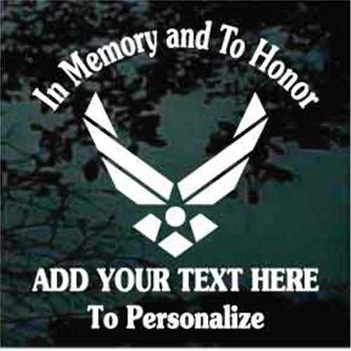 Air Force Veteran Memorial decals stickers