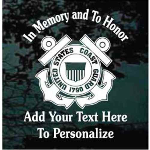 U. S. Coast Guard Memorial car window decals stickers U. S. Coast Guard Memorial car window decals stickers