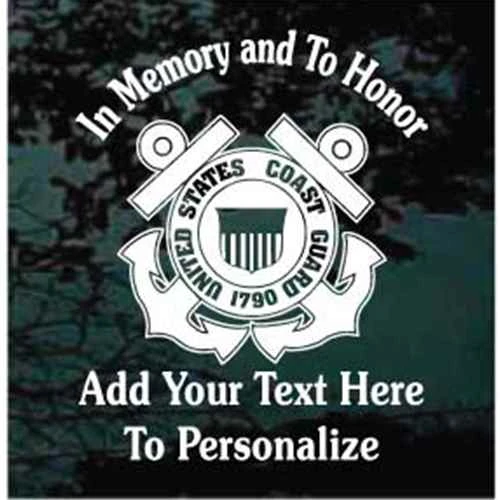 U. S. Coast Guard Memorial decals stickers
