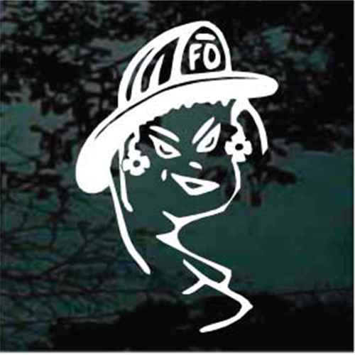 Bad Girl Firefighter car window decals stickers