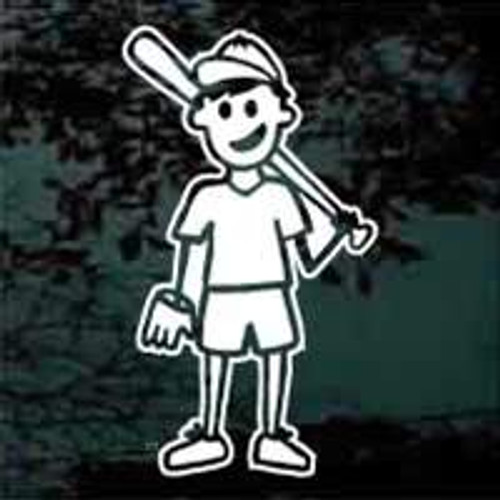Cartoon Family Baseball Boy car window decals stickers